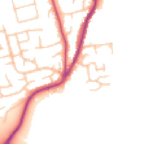 Daytime road noise heatmap for WR2 4BN