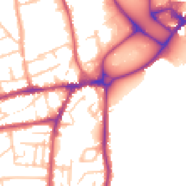 Daytime road noise heatmap for WR2 4BP