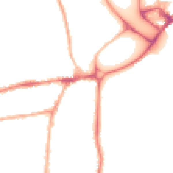 Night-time road noise heatmap for WR2 4BP