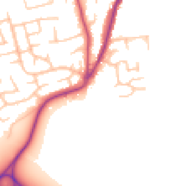 Daytime road noise heatmap for WR2 4BS