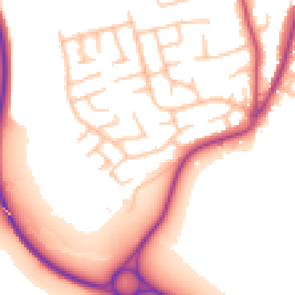 Daytime road noise heatmap for WR2 4DB