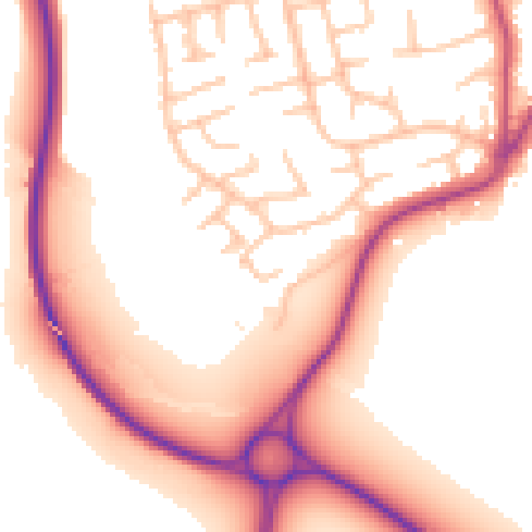 Daytime road noise heatmap for WR2 4DD