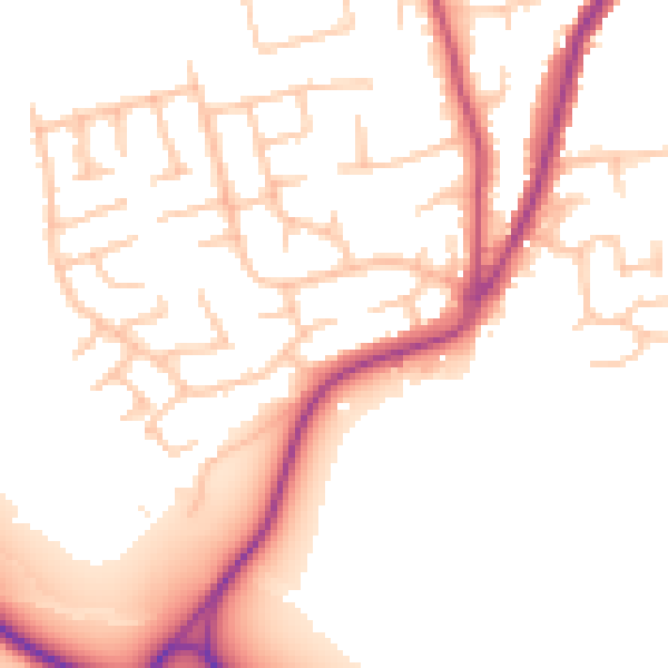 Daytime road noise heatmap for WR2 4DE