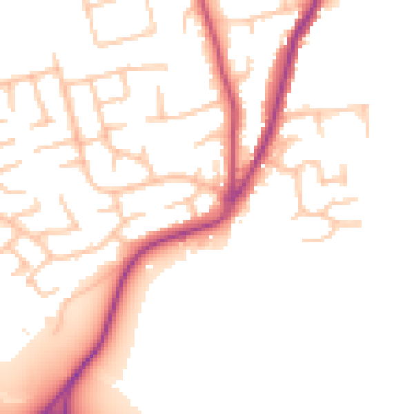 Daytime road noise heatmap for WR2 4DF