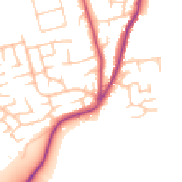 Daytime road noise heatmap for WR2 4DG