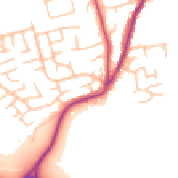 Daytime road noise heatmap for WR2 4DH