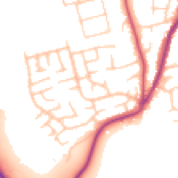 Daytime road noise heatmap for WR2 4DL