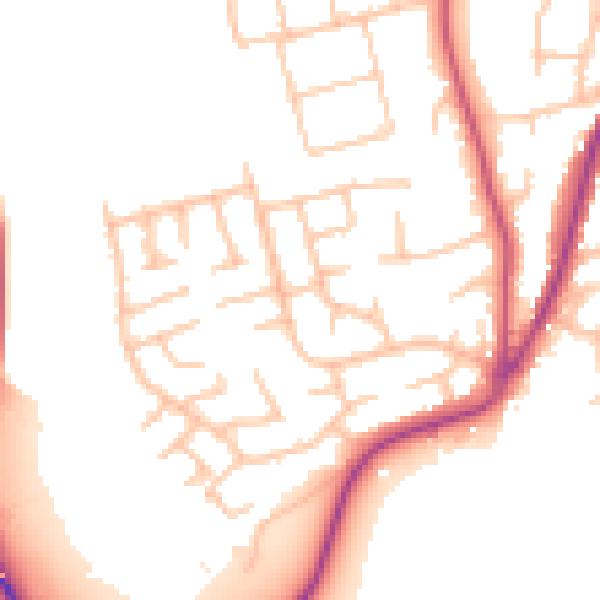 Daytime road noise heatmap for WR2 4DN