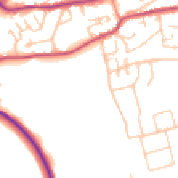 Daytime road noise heatmap for WR2 4EZ