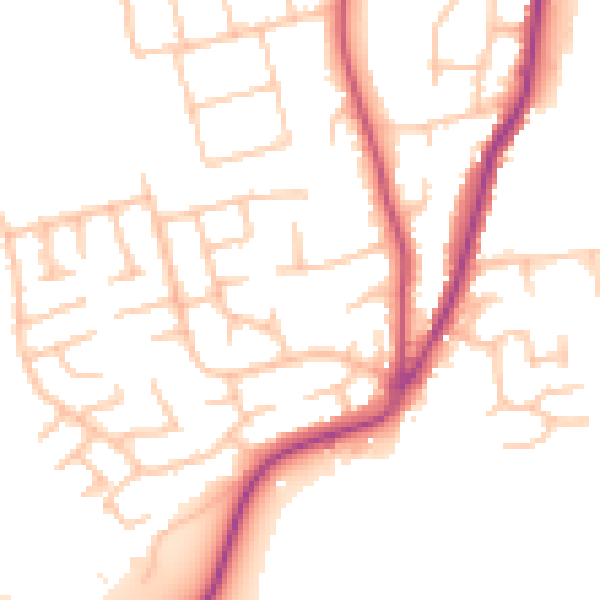 Daytime road noise heatmap for WR2 4FA