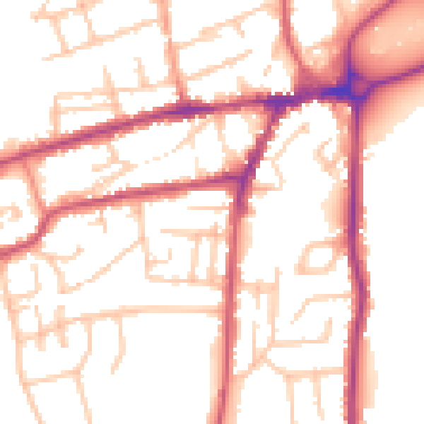 Daytime road noise heatmap for WR2 4HP