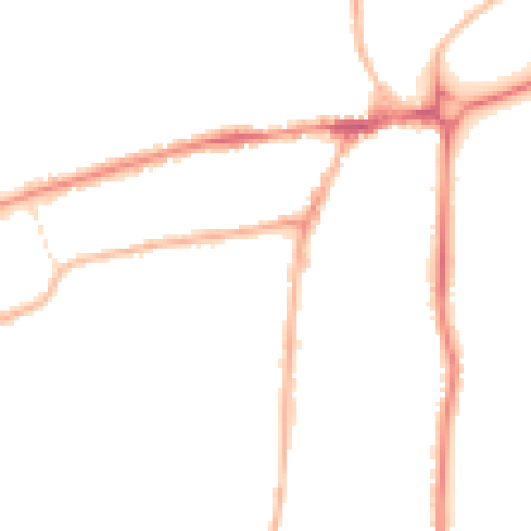 Night-time road noise heatmap for WR2 4HP