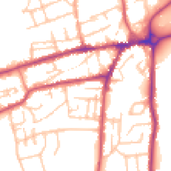 Daytime road noise heatmap for WR2 4HR