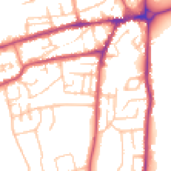 Daytime road noise heatmap for WR2 4HZ