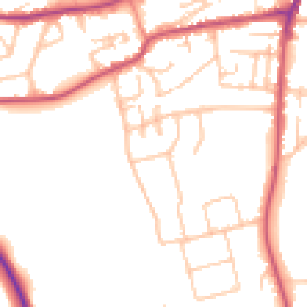 Daytime road noise heatmap for WR2 4JL