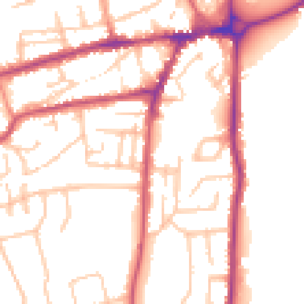 Daytime road noise heatmap for WR2 4LE