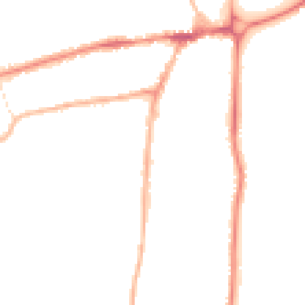 Night-time road noise heatmap for WR2 4LE