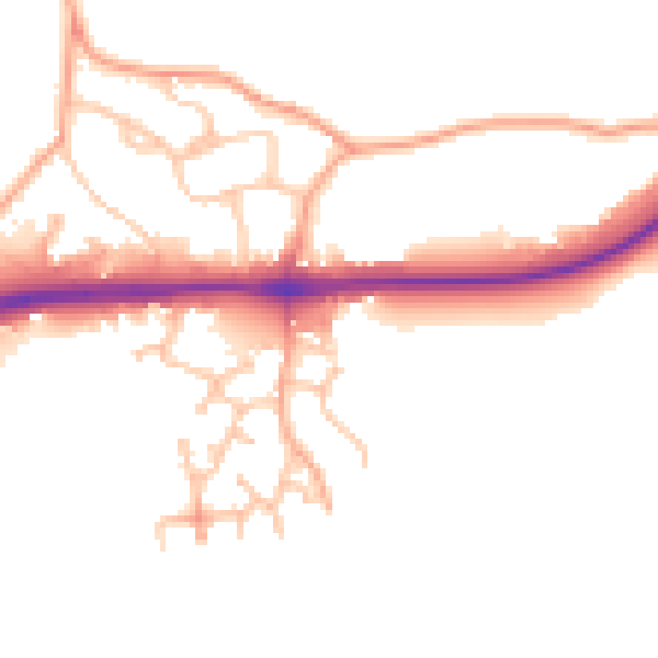 Daytime road noise heatmap for WR2 4NH