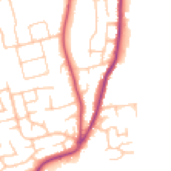Daytime road noise heatmap for WR2 4NP