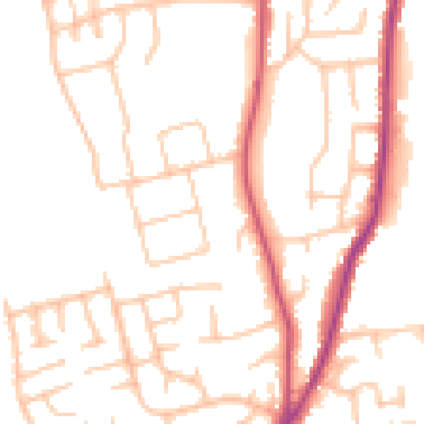 Daytime road noise heatmap for WR2 4PP
