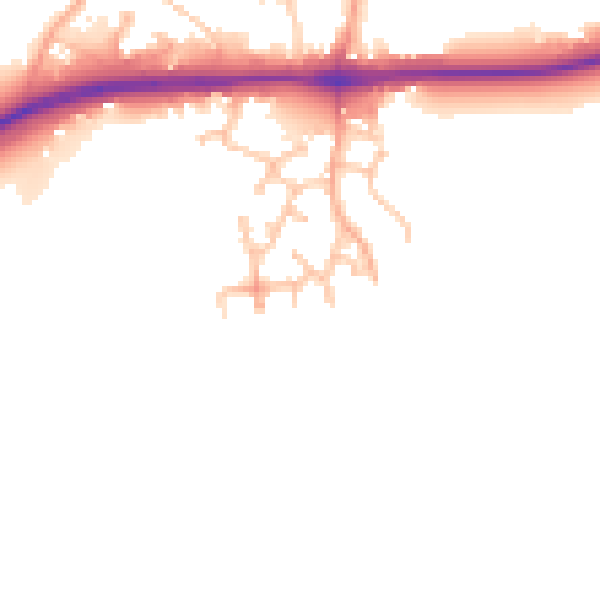 Daytime road noise heatmap for WR2 4PT