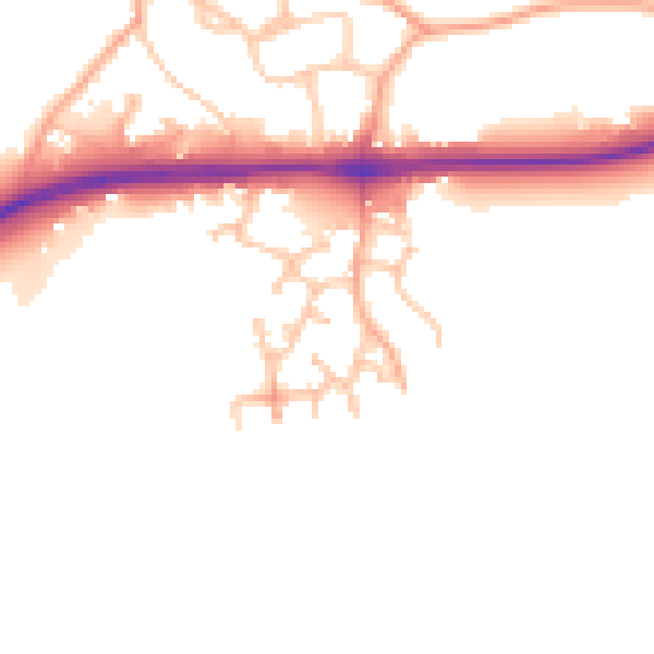 Daytime road noise heatmap for WR2 4PU