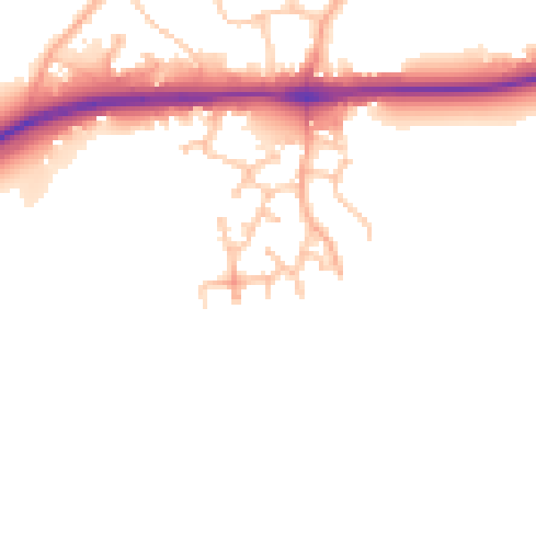 Daytime road noise heatmap for WR2 4PY