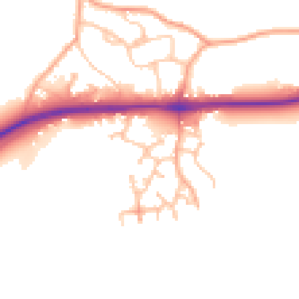 Daytime road noise heatmap for WR2 4QE