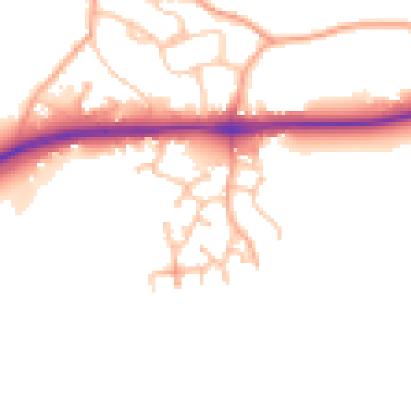 Daytime road noise heatmap for WR2 4QF