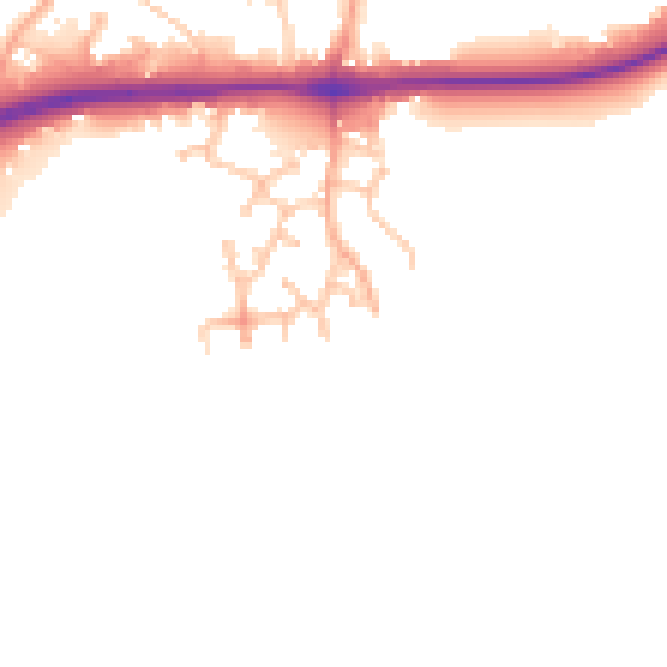 Daytime road noise heatmap for WR2 4QN