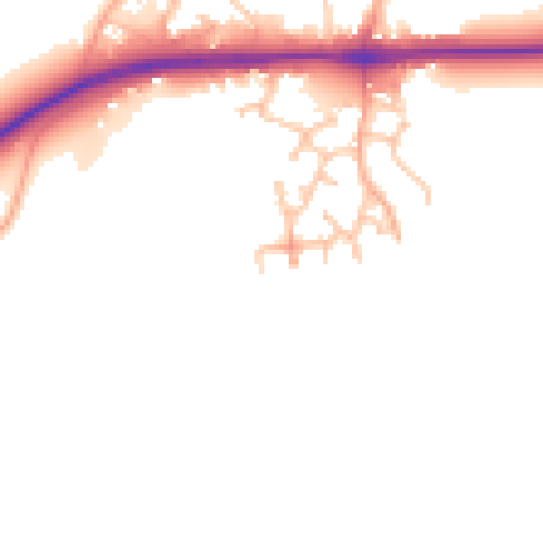 Daytime road noise heatmap for WR2 4QW