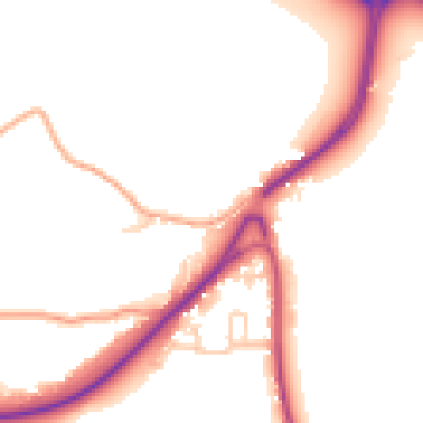 Daytime road noise heatmap for WR2 4RA