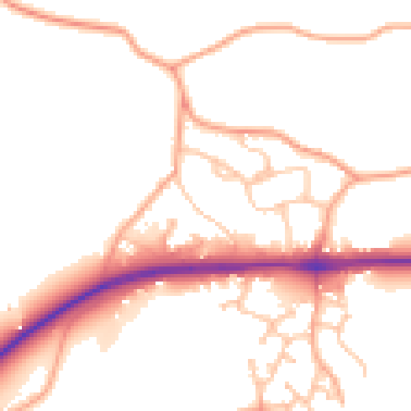 Daytime road noise heatmap for WR2 4SD