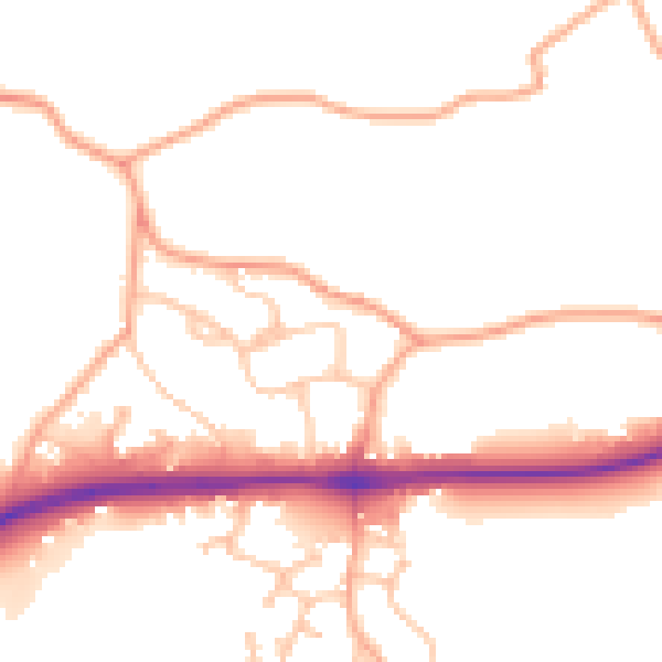 Daytime road noise heatmap for WR2 4SE
