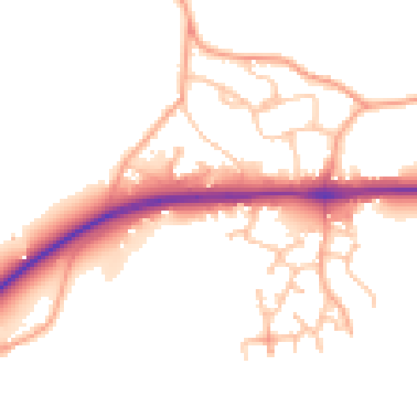 Daytime road noise heatmap for WR2 4SF