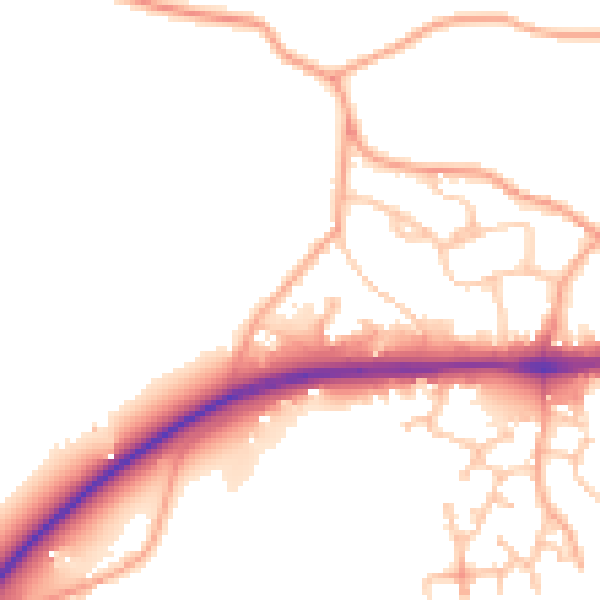 Daytime road noise heatmap for WR2 4SG