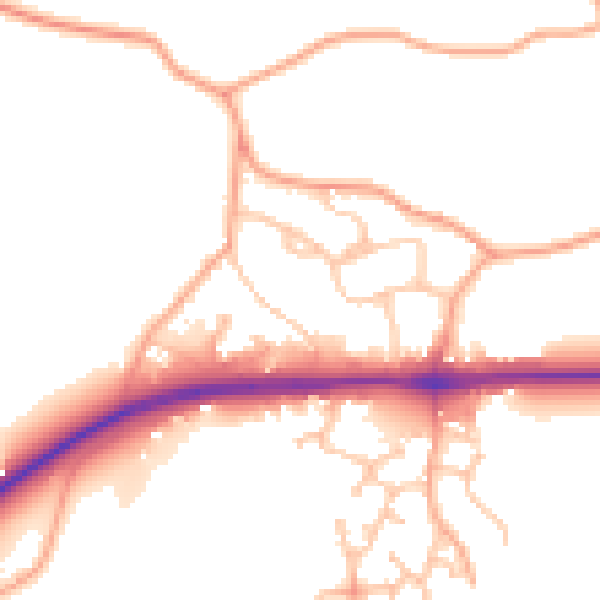 Daytime road noise heatmap for WR2 4SH