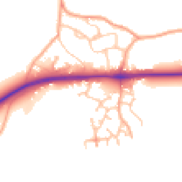 Daytime road noise heatmap for WR2 4SJ