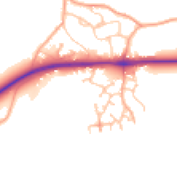 Daytime road noise heatmap for WR2 4SS