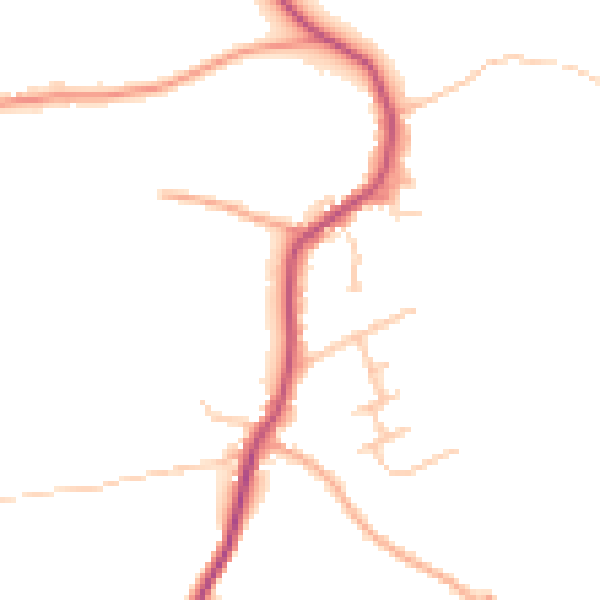 Daytime road noise heatmap for WR2 4TA
