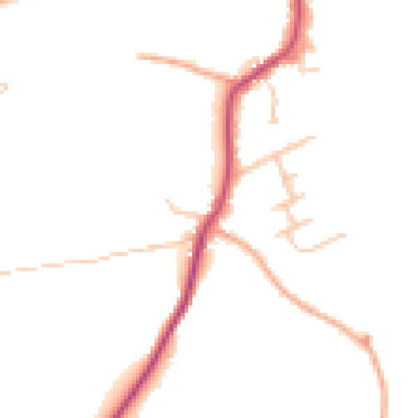 Daytime road noise heatmap for WR2 4TE