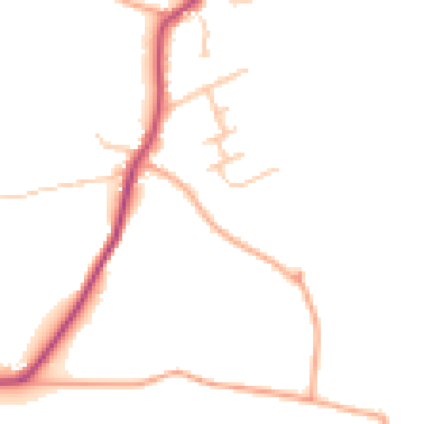 Daytime road noise heatmap for WR2 4TL