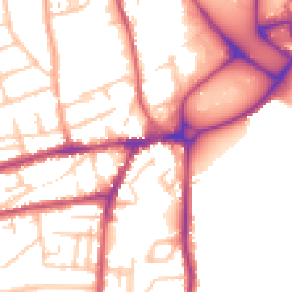 Daytime road noise heatmap for WR2 5AE