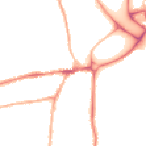 Night-time road noise heatmap for WR2 5AE
