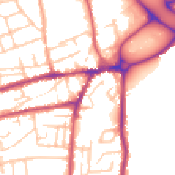 Daytime road noise heatmap for WR2 5AG