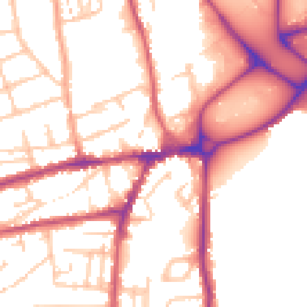 Daytime road noise heatmap for WR2 5AH