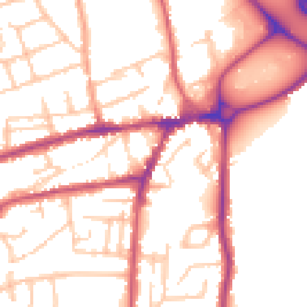 Daytime road noise heatmap for WR2 5AJ