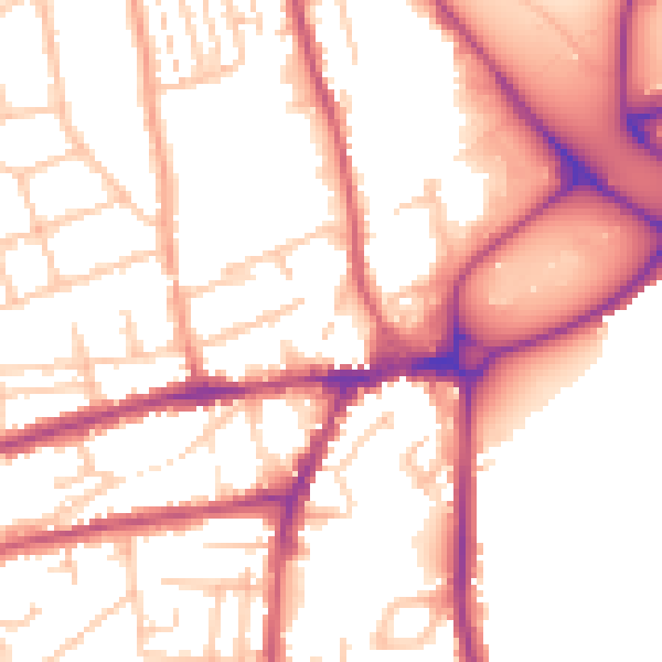 Daytime road noise heatmap for WR2 5BW