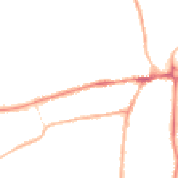 Night-time road noise heatmap for WR2 5BZ