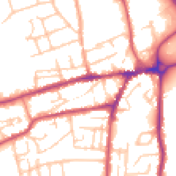 Daytime road noise heatmap for WR2 5DS